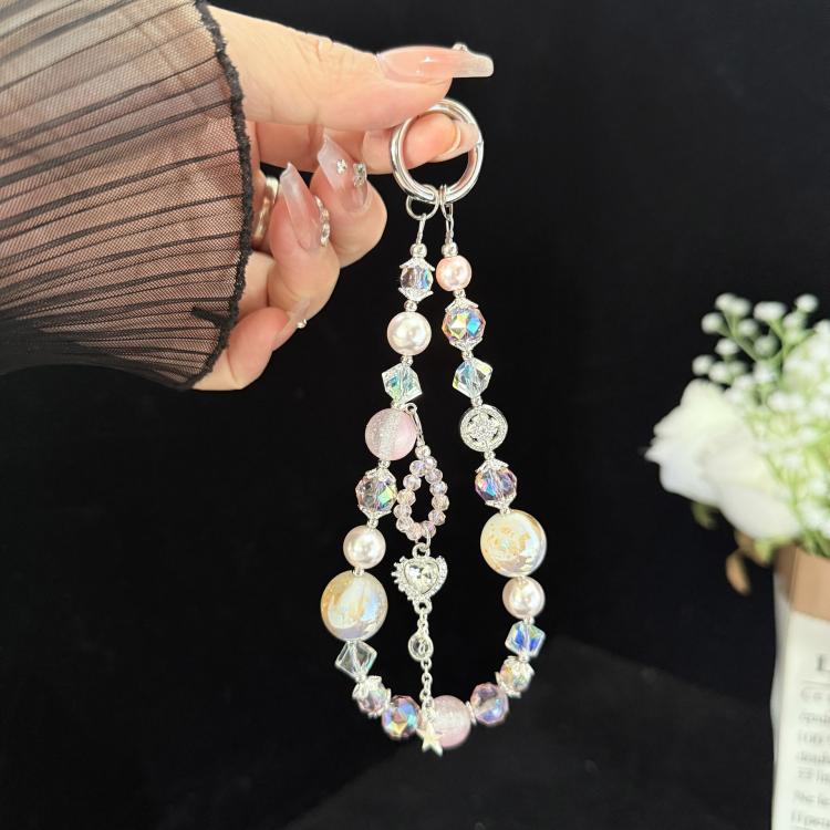 Butterfly Heart Handmade Crystal Phone Chain, Red, Purple, Blue, Pink