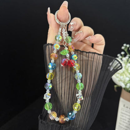 Butterfly Heart Handmade Crystal Phone Chain, Red, Black