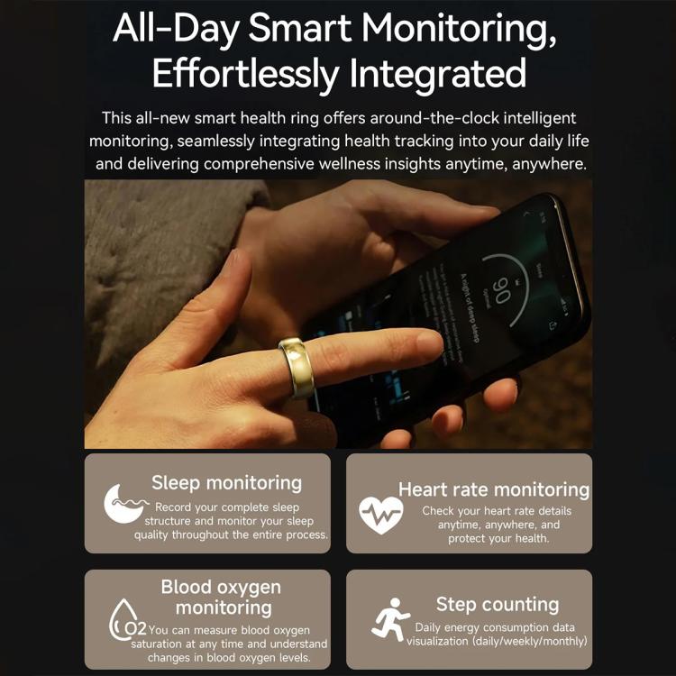 SY15 SIZE 11 Smart Ring, Supports Health Monitoring / Gesture Control
