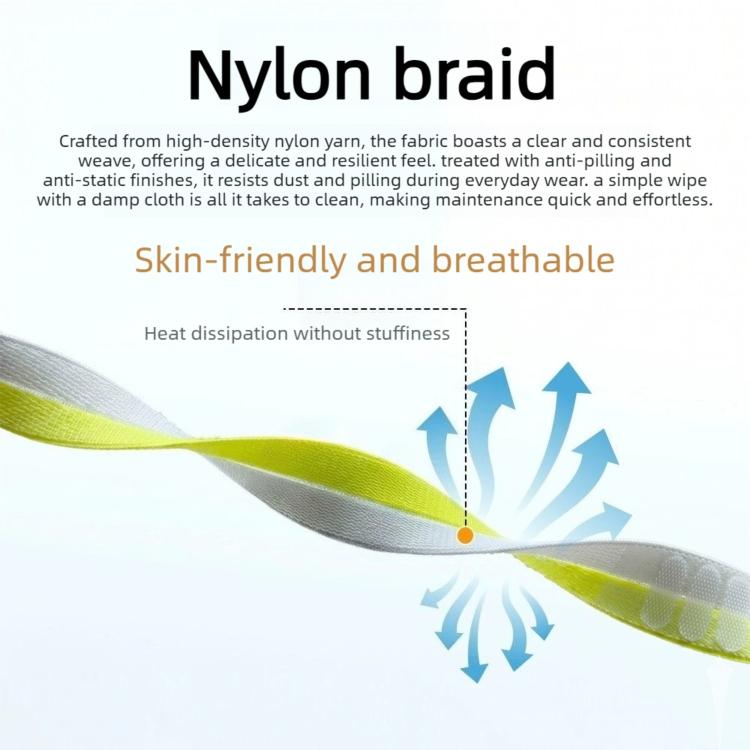 Feather Yarn Stitched Nylon Loop Watch Band, 22mm, 20mm