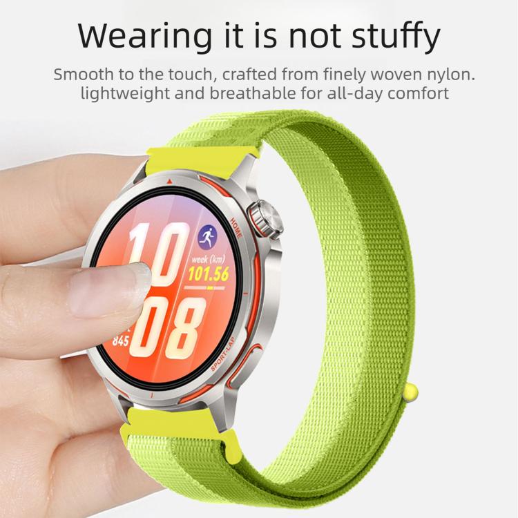 Feather Yarn Stitched Nylon Loop Watch Band, 22mm, 20mm