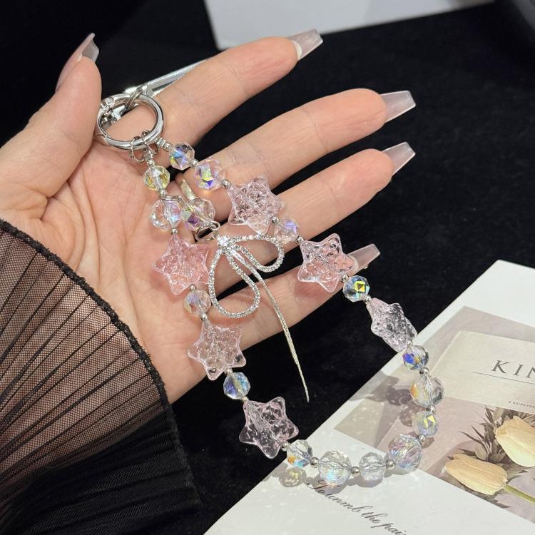 Cracked Ice Pentagon Silver Line Butterfly Crystal Phone Charm, Yellow, Pink, Blue