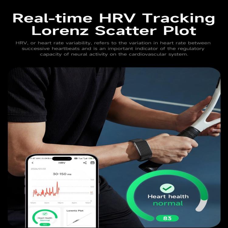 KR96 Pro Screenless Smart Bracelet Silicone Strap, Support Health Monitoring / Multiple Sports Modes