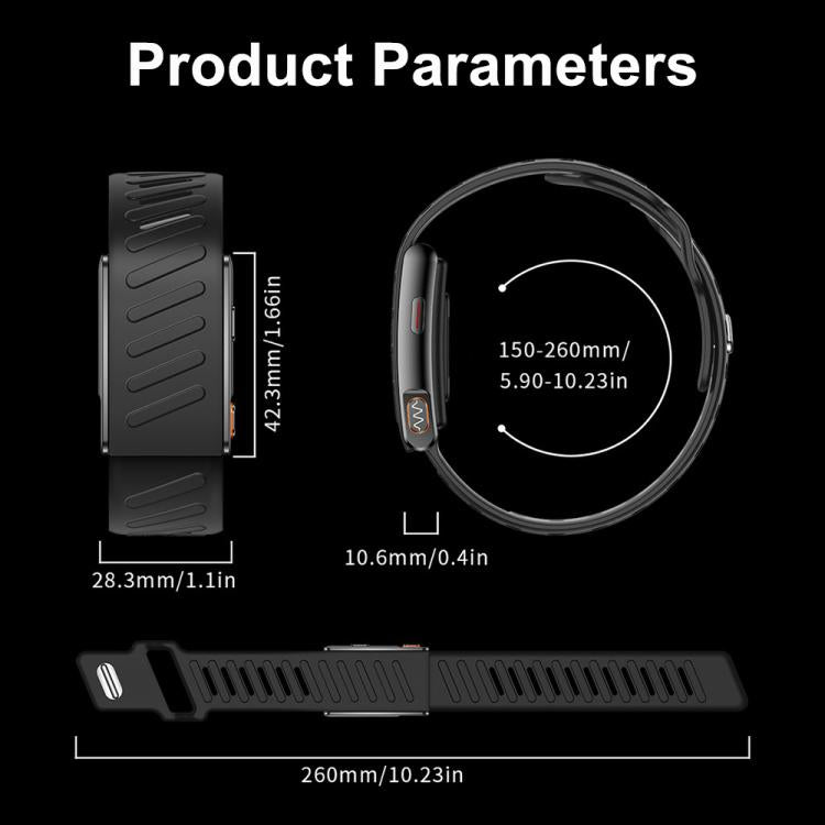 KR96 Pro Screenless Smart Bracelet Silicone Strap, Support Health Monitoring / Multiple Sports Modes