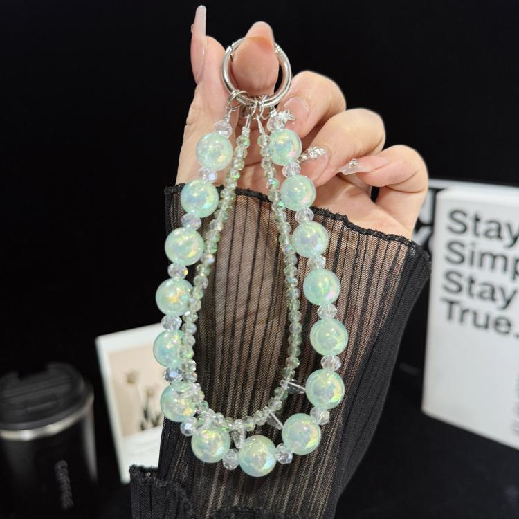 Iridescent Bubble Style Double Layer Crystal Phone Charm, Green, Pink, White, Purple