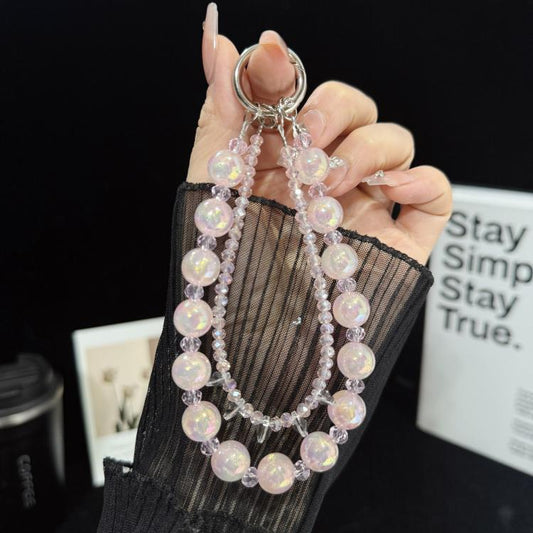 Iridescent Bubble Style Double Layer Crystal Phone Charm, Green, Pink, White, Purple