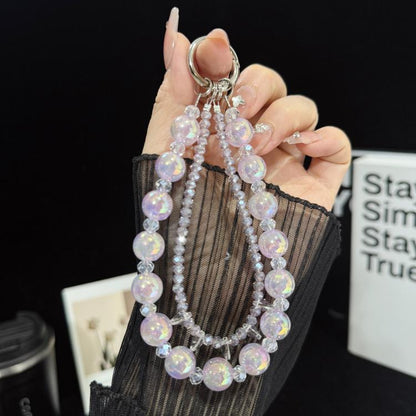 Iridescent Bubble Style Double Layer Crystal Phone Charm, Green, Pink, White, Purple