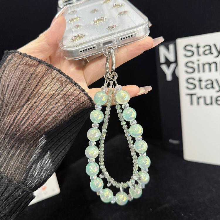 Iridescent Bubble Style Double Layer Crystal Phone Charm, Green, Pink, White, Purple