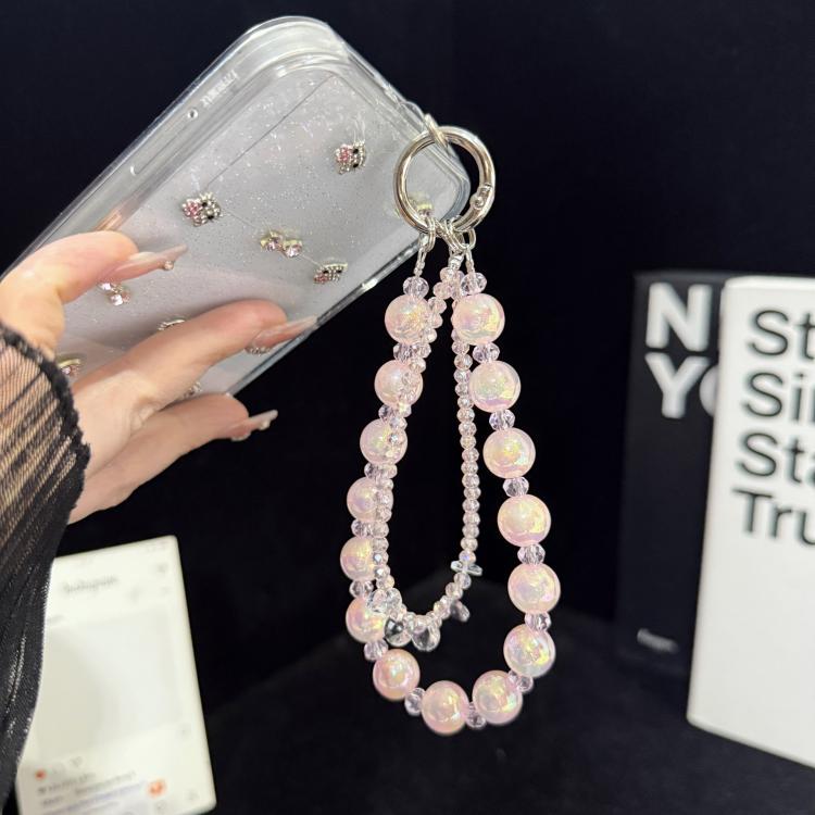 Iridescent Bubble Style Double Layer Crystal Phone Charm, Green, Pink, White, Purple