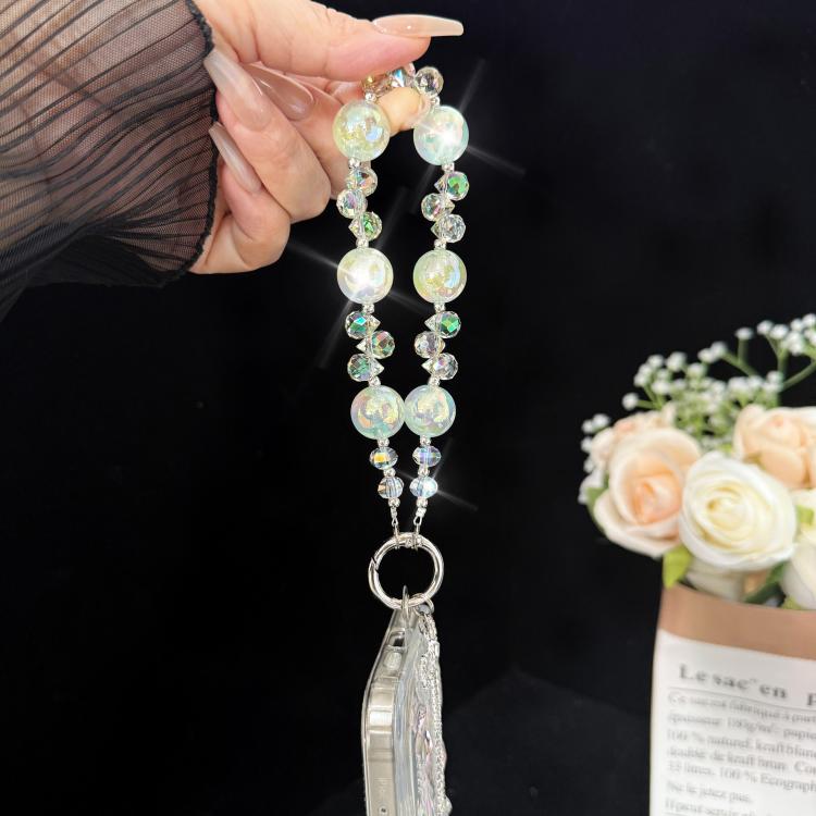 Large Bead Bow Tassel Crystal Chain, Purple, Blue, Pink, 白色, Green