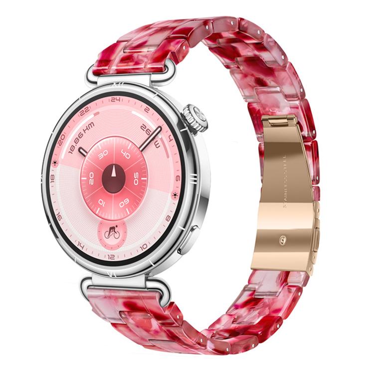 Slim Butterfly Clasp Three Beads Resin Watch Band, 18mm, 20mm, 22mm