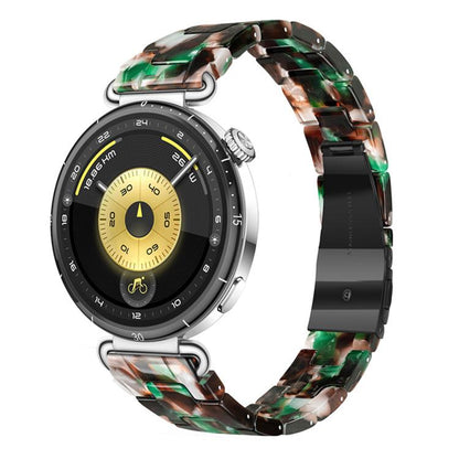 Slim Butterfly Clasp Three Beads Resin Watch Band, 18mm, 20mm, 22mm