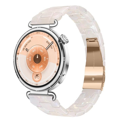 Slim Butterfly Clasp Three Beads Resin Watch Band, 18mm, 20mm, 22mm