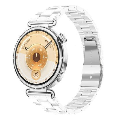 Slim Butterfly Clasp Three Beads Resin Watch Band, 18mm, 20mm, 22mm