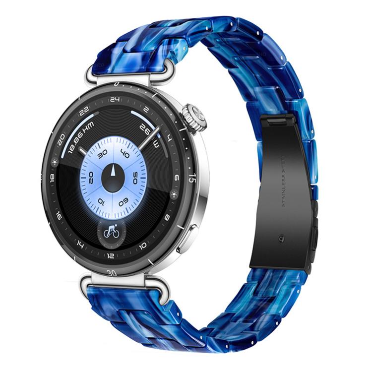 Slim Butterfly Clasp Three Beads Resin Watch Band, 18mm, 20mm, 22mm