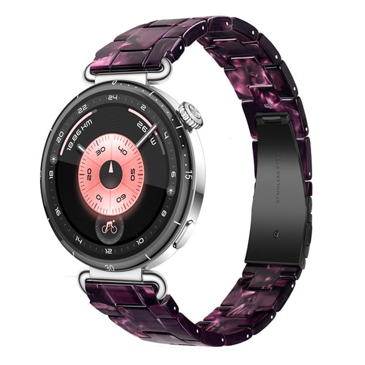 Slim Butterfly Clasp Three Beads Resin Watch Band, 18mm, 20mm, 22mm