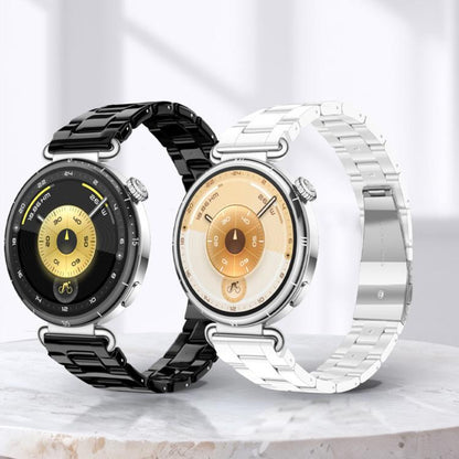 Slim Butterfly Clasp Three Beads Resin Watch Band, 18mm, 20mm, 22mm