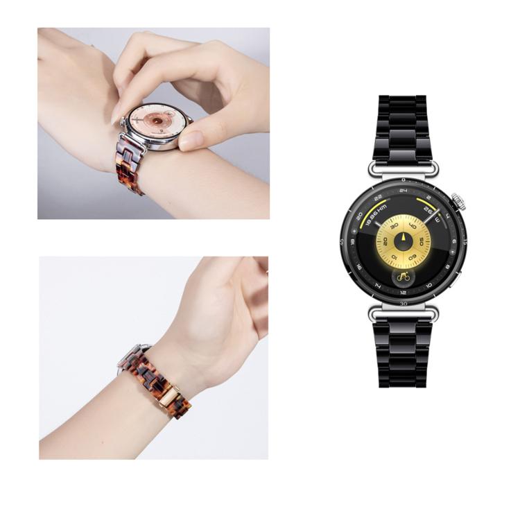Slim Butterfly Clasp Three Beads Resin Watch Band, 18mm, 20mm, 22mm