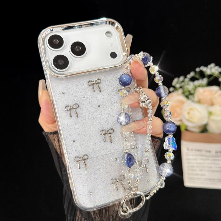 Alloy Lucky Cat Butterfly Double-layer Crystal Chain, Green, Purple, Yellow, Blue