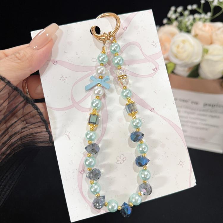 Bow Crystal Chain Phone Strap, Yellow, Purple, Pink, Blue