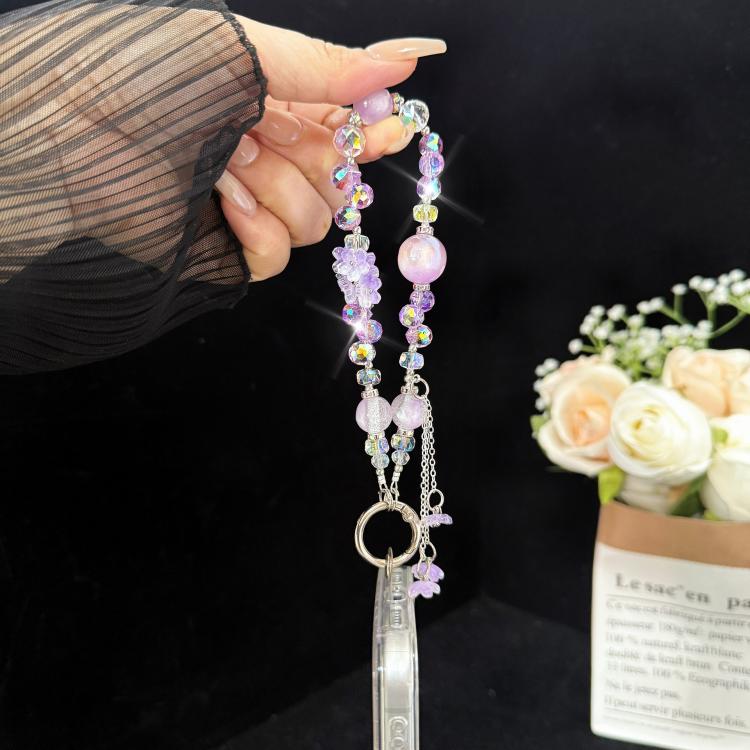 Tassel Pendant Heidi Bead Crystal Chain, Orange, Purple, Blue