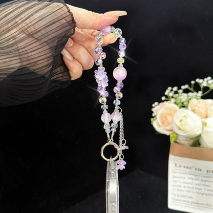 Tassel Pendant Heidi Bead Crystal Chain, Orange, Purple, Blue