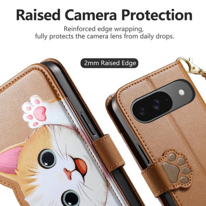 Cat-shaped Zipper Wallet Vegan Leather Phone Case with Strap, For Google Pixel 11 Pro XL, For Google Pixel 11 Pro, For Google Pixel 10a, For Google Pixel 9a, For Google Pixel 8a, For Google Pixel 8 Pro, For Google Pixel 8, For Google Pixel 7a          ...