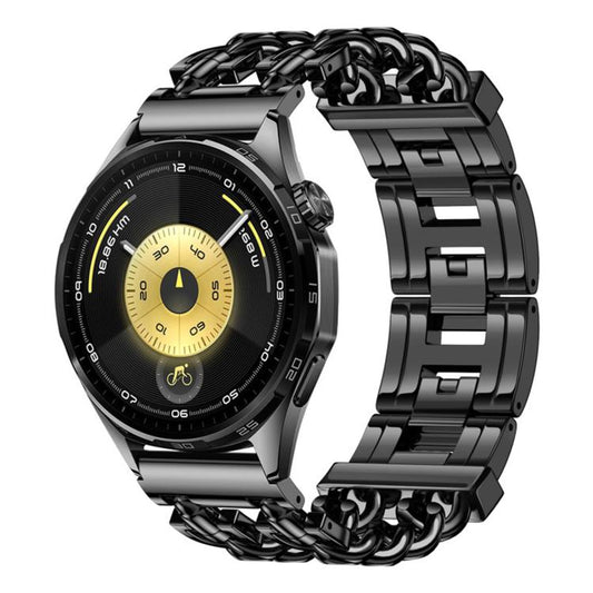 Butterfly Press Clasp Bullet Cuban Chain Link Stainless Steel Watch Band, 18mm, 22mm