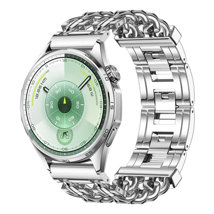 Butterfly Press Clasp Bullet Cuban Chain Link Stainless Steel Watch Band, 18mm, 22mm