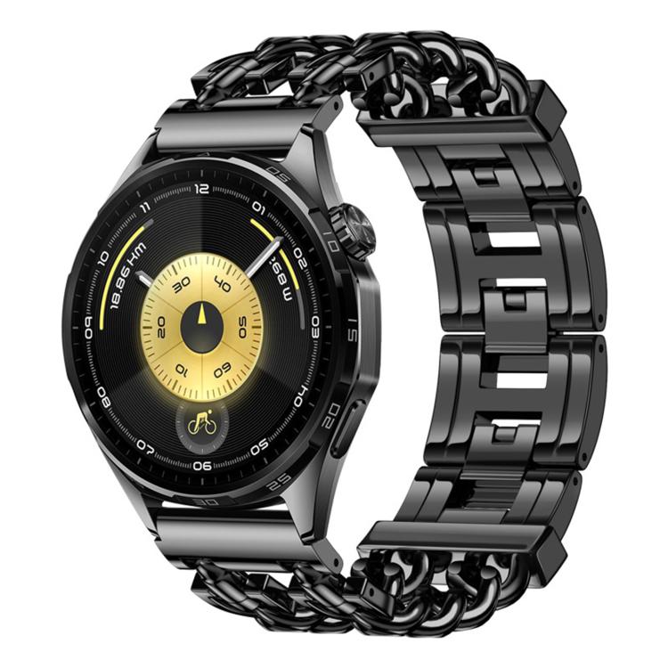 Butterfly Press Clasp Bullet Cuban Chain Link Stainless Steel Watch Band, 18mm, 22mm