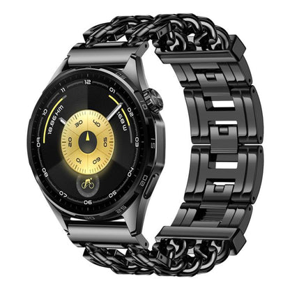 Butterfly Press Clasp Bullet Cuban Chain Link Stainless Steel Watch Band, 18mm, 22mm