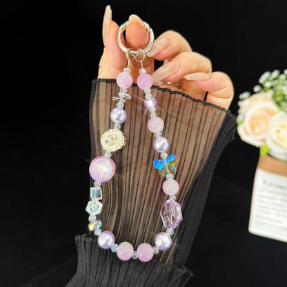 Crystal Butterfly Heidi Bead Phone Charm, Purple, Pink, Blue
