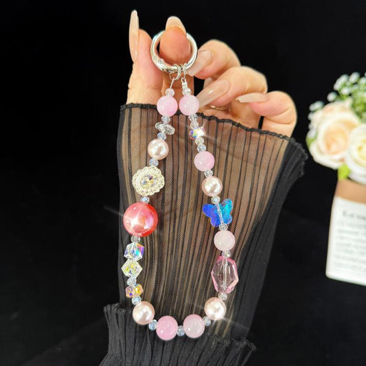 Crystal Butterfly Heidi Bead Phone Charm, Purple, Pink, Blue