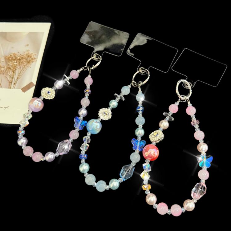 Crystal Butterfly Heidi Bead Phone Charm, Purple, Pink, Blue