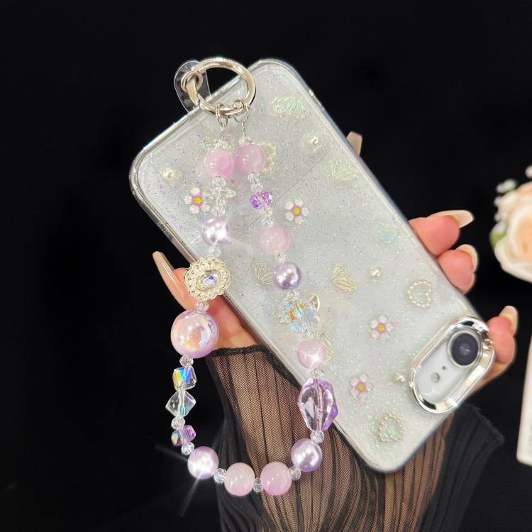 Crystal Butterfly Heidi Bead Phone Charm, Purple, Pink, Blue