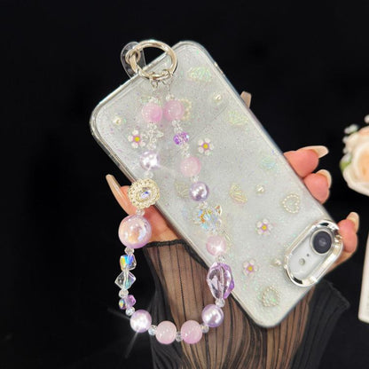 Crystal Butterfly Heidi Bead Phone Charm, Purple, Pink, Blue