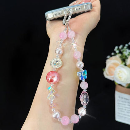 Crystal Butterfly Heidi Bead Phone Charm, Purple, Pink, Blue
