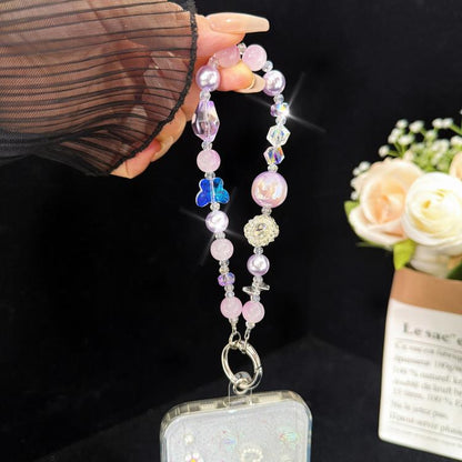 Crystal Butterfly Heidi Bead Phone Charm, Purple, Pink, Blue