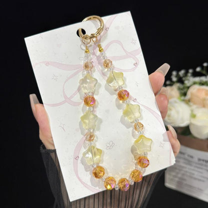 Alloy Lucky Cat Butterfly Double-layer Crystal Chain, Green, Yellow, Blue