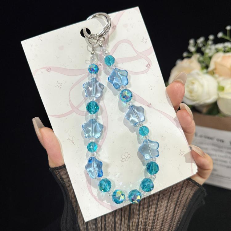 Alloy Lucky Cat Butterfly Double-layer Crystal Chain, Green, Yellow, Blue