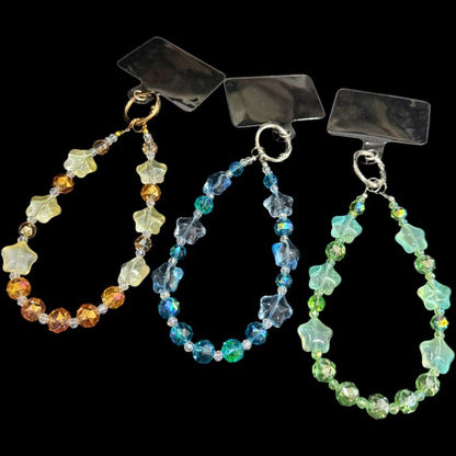 Alloy Lucky Cat Butterfly Double-layer Crystal Chain, Green, Yellow, Blue