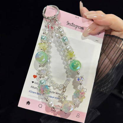 Snowflake Pendant Double-layer Crystal Chain, Green, Purple, Pink