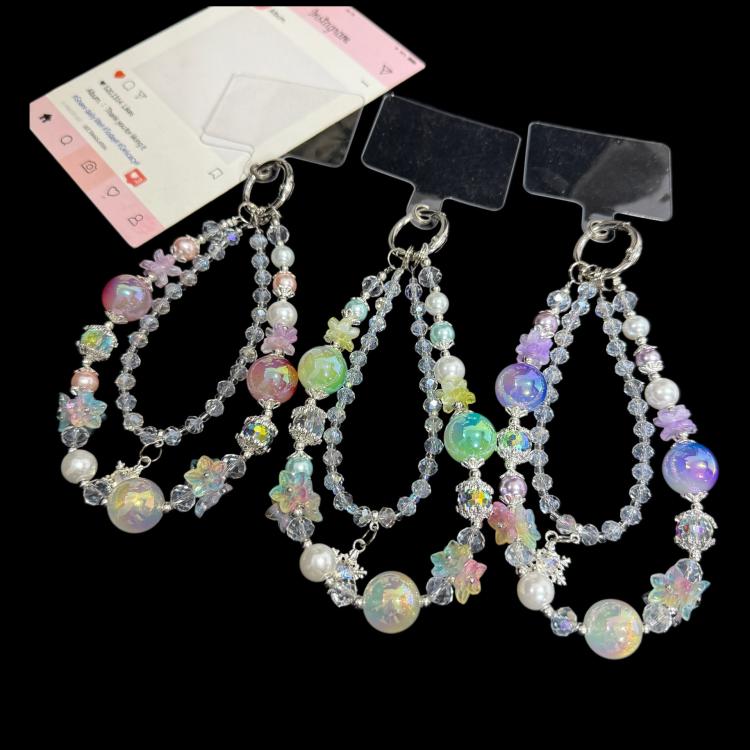 Snowflake Pendant Double-layer Crystal Chain, Green, Purple, Pink