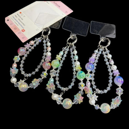 Snowflake Pendant Double-layer Crystal Chain, Green, Purple, Pink