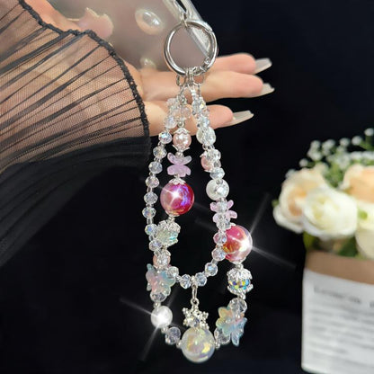 Snowflake Pendant Double-layer Crystal Chain, Green, Purple, Pink