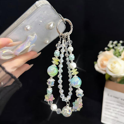 Snowflake Pendant Double-layer Crystal Chain, Green, Purple, Pink