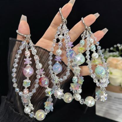 Snowflake Pendant Double-layer Crystal Chain, Green, Purple, Pink