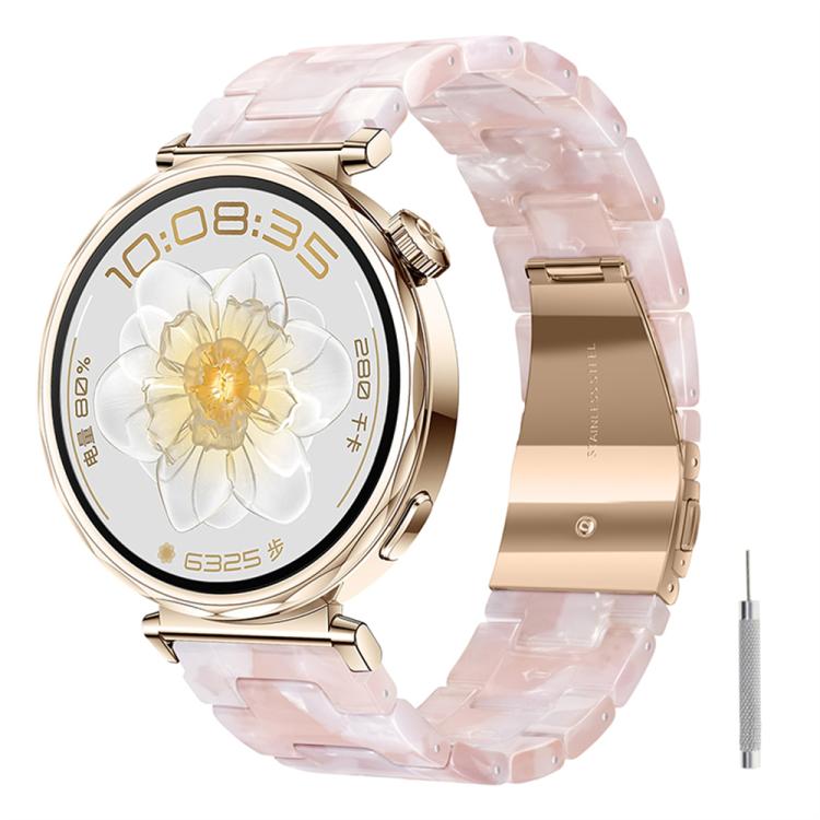 Butterfly Clasp Three Beads Resin Watch Band with Removal Tool, 18mm, 20mm, 22mm