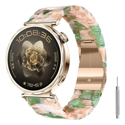 Butterfly Clasp Three Beads Resin Watch Band with Removal Tool, 18mm, 20mm, 22mm