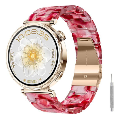 Butterfly Clasp Three Beads Resin Watch Band with Removal Tool, 18mm, 20mm, 22mm